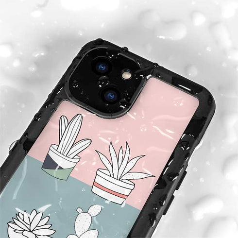Succulent Sketch iPhone 15 Waterproof Case